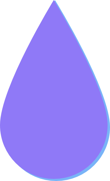 A purple water droplet with a slight blue hint.